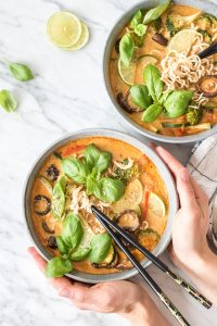 Thai Peanut Noodle Soup - plant-based, vegan, gluten free, refined sugar free - heavenlynnhealthy.com