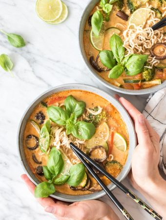 Thai Peanut Noodle Soup - plant-based, vegan, gluten free, refined sugar free - heavenlynnhealthy.com