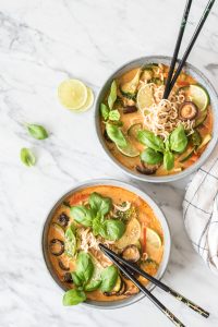 Thai Peanut Noodle Soup - plant-based, vegan, gluten free, refined sugar free - heavenlynnhealthy.com