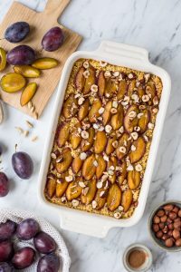 Damson millet bake