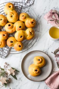 Swedish saffron buns (Lussebullar)