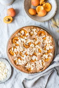 Healthy apricot coffee cake